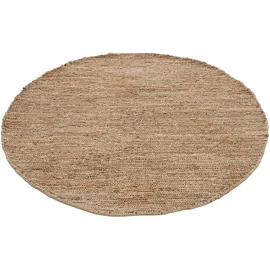 carpetfine Juteteppich Nala rund beige, Ø 60 cm | Moderner Teppich für Wohn- und Schlafzimmer