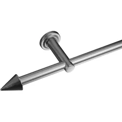 Gardinenstangen-Endstück LIEDECO "Endstück, Endknopf Kegel für 16 mm Stangen" Gr. 1, silber (edelstahlfarben), H:3cm L:4,5cm, Gardinenstangenendstücke, Endstück, Endknopf