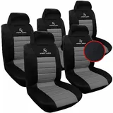 Woltu 5er Sitzbezüge Auto Einzelsitzbezug universal Größe, Komplettset,grau-schwarz
