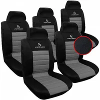 Woltu 5er Sitzbezüge Auto Einzelsitzbezug universal Größe, Komplettset,grau-schwarz