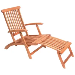 Garten-Relaxliege Deckchair aus Eukalyptus Natur