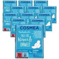 Cosmea Ultra Binden Vorteilspack, Hygiene-Einlagen aus nachwachsenden Rohstoffen. Damen-Hygiene im Einklang mit der Natur (Super (12x12 Stück))