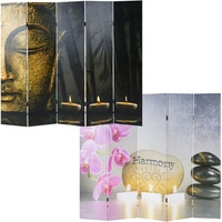 Mendler Foto-Paravent, Buddha, Paravent Raumteiler Trennwand / 180x200 cm