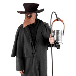 Elope Kostüm Pestdoktor Accessoire Set, Gruseliges Accessoire für Karneval, Halloween und Mottopartys schwarz