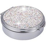 XianghuangTechnology Shiny Diamonds Pillendose Pillendose Pillendose Pillendose mit 3 Fächern für die Tasche oder Geldbörse, runder MedikamentenOrganizer für