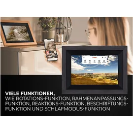 Rollei Smart Frame WiFi 105 mit App-Funktion Digitaler Bilderrahmen, 25,53 cm, 1200 x 1920p, Wooden Braun