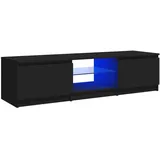 vidaXL TV-Schrank mit LED-Leuchten Schwarz 140x40x35,5 cm