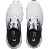 FootJoy Flex White/Navy/Red 42.5 Herren, Golfschuhe / Weiß - 42.5