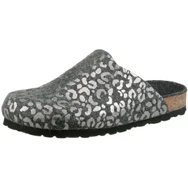 aniston shoes Clog ANISTON SHOES, Damen, Gr. 42, anthrazit, silberfarben, Filz, Glitzermuster, Schuhe Clog, Clog, Hausschuh, Homeslipper - NEUE KOLLEKTION