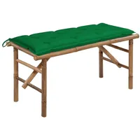 VidaXL Klappbare Gartenbank mit Auflage 118 cm Bambus