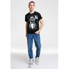 LOGOSHIRT T-Shirt "Sesamstrasse - Krümelmonster Pate", Jungen, Gr. XS, schwarz, 100% Baumwolle, bedruckt, normal, Rundhals, Shirts T-Shirt, mit coolem Print