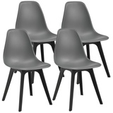 [en.casa] Esszimmerstuhl Brevik 4er Set 83x54x48 cm Grau/Schwarz Esszimmer Stuhl Kunststoff Skandinavisch [en.casa] - Grau