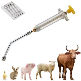 Aiupuyer Veterinärfütterungspistole, kontinuierliche Drench-Pistole einstellbares Dosiergerät Veterinärmedizin Spender für die Haltung Autonomes Fütterungswerkzeug für Gänseschwein Bulle