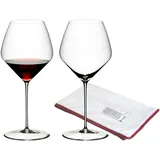 Riedel VELOCE Pinot Noir / Nebbiolo Weinglas 2er Set + Poliertuch