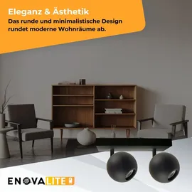 enovalite Deckenleuchte GLOBE, GU10-Fassung, IP20, Ø10cm, 2 flammig, schwarz