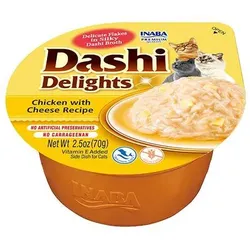 Inaba DASHI Ergänzungsfuttermittel für Katzen - Brühe mit Huhn- und Käsegeschmack 70 g