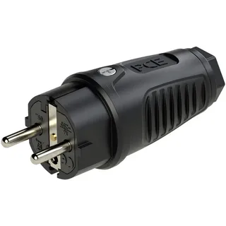 PCE PC Electric 0522-ss Schutzkontaktstecker Vollgummi Schwarz IP54