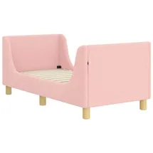 vidaXL Kinderbettgestell mit Kopfteil Rosa 70 x 140 cm Schafstoff 42010845
