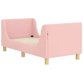 vidaXL Kinderbettgestell mit Kopfteil Rosa 70 x 140 cm Schafstoff 42010845