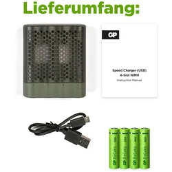 USB-Modell Ladegerät GP M451 Mainstream-Line 4 x ReCyko AAA 950 mAh