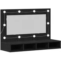 VidaXL Spiegelschrank Schwarze Eiche 90x31.5x62 cm