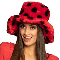 Boland Kostüm Marienkäfer Hut, Warmer, flauschiger Hut im Käfer-Look rot