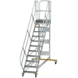MUNK Aluminium-Plattformtreppe fahrbar 45° 11 Stufen