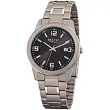 REGENT Herrenarmbanduhr Titan F-841 - Silber/Schwarz