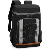 Isolierter Kühlrucksack, 30 l, große Kapazität, Lunchtasche, Thermo-Picknick-Rucksack, langlebig, leicht, Kühltasche für Outdoor, Strand, Picknick, Camping (Schwarz)