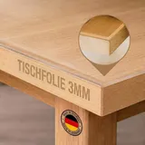 Trente Tischfolie 80x130 cm - 3mm dick - Tischdecke Abwaschbar - Tischschutz mit abgeschrägten Kanten - Transparente Tischdecke Eckig - Schutztischdecke Größe wählbar