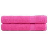 vidaXL SOLUND Handtuchset 2-tlg. rosa