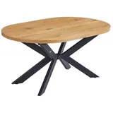 Home Deluxe Esstisch Oval Ausziehbar Aventi inkl. Sternfuß - x 100 cm Light Oak | Küchentisch, Esszimmer, Esszimmertisch - Braun