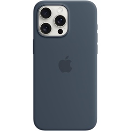 Apple Silikon Case mit MagSafe für iPhone 15 Pro Max sturmblau
