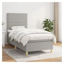 vidaXL Boxspringbett 100 x 200 cm Hellgrau