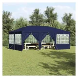 vidaXL Partyzelt 6 x 4 m inkl. 4 Seitenteile Blau/Weiß