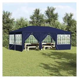 vidaXL Partyzelt 6 x 4 m inkl. 4 Seitenteile Blau/Weiß