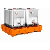 Auffangwanne classic-line aus Polyethylen (PE) für 2 IBC, mit Abfüllbereich