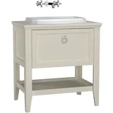 Vitra Valarte Einbauwaschtisch-Möbel-Set 62197 77,5 x 52 x 87,5 cm, 1 Vollauszug, elfenbein matt/Waschtisch weiß hochglanz