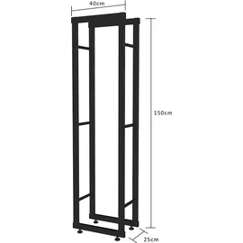 MuCoLa Kaminholzregal Brennholzregal Kaminholzständer Brennholzständer Feuerholzregal Kaminholzhalter - 150x40 cm - Schwarz