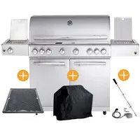 ALLGRILL CHEF Paket XL2 Backburner Seitenkocher Steakzone GRATIS: Cover,