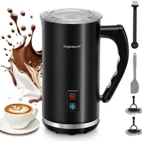 Aigostar Milchaufschäumer Elektrisch 500W, 3-in-1 Milchschäumer mit Antihaftbeschichtung, 240ml Automatischer Milch Frother für Cappuccino, Latte Macchiato, Flat White, Leiser Betrieb