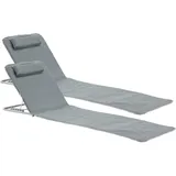 [en.casa] Cellorigo Strandliege 160 x 49 x 42 cm Dunkelgrau