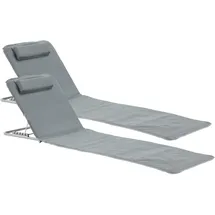 [en.casa] Cellorigo Strandliege 160 x 49 x 42 cm Dunkelgrau