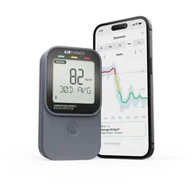 Airthings 325 Corentium Home 2 digitaler Radondetektor – tragbar und benutzerfreundlich mit Bluetooth-Konnektivität und zusätzlichen Luftfeuchtigkeits- und Temperatursensoren