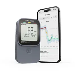Airthings 325 Corentium Home 2 digitaler Radondetektor – tragbar und benutzerfreundlich mit Bluetooth-Konnektivität und zusätzlichen Luftfeuchtigkeits- und Temperatursensoren