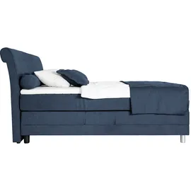 Alina Boxspringbett "Elsa mit Motor" blau (blau GCP, 106) B:181cm L:220cm, Chenille gcp 100 Polyester), Komplettbetten Boxspringbett inklusive Matratze und Topper, in verschiedenen Größen Härtegraden