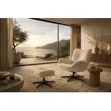 Jockenhöfer Relaxsessel Hawaii Chenille 76 x 98 x 90 cm Beige mit Hocker
