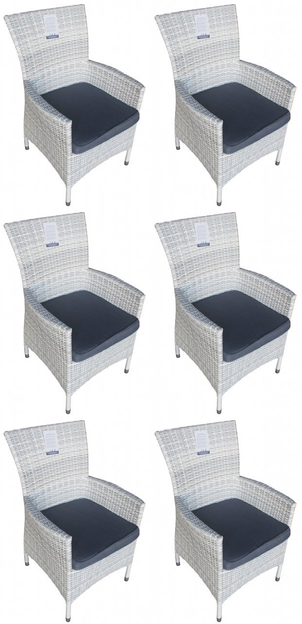 Mandalika Garden MONACO Polyrattan Diningsessel mit Alu-Gestell icewhite