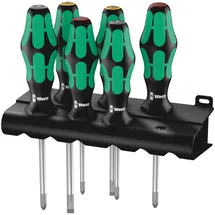 WERA Schraubendrehersatz Kraftform Plus Lasertip + Rack, 6-teilig