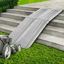 Tectake tectake® Auffahrrampen, 2er Set, aus verzinktem Stahl, Belastbarkeit 400 kg, 200 kg pro Rampe